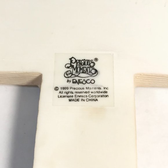 Vintage Baby Boy Cross Jesus Loves Me Precious Moments 8 x 5" Teddy Bear Blue - Picture 13 of 16